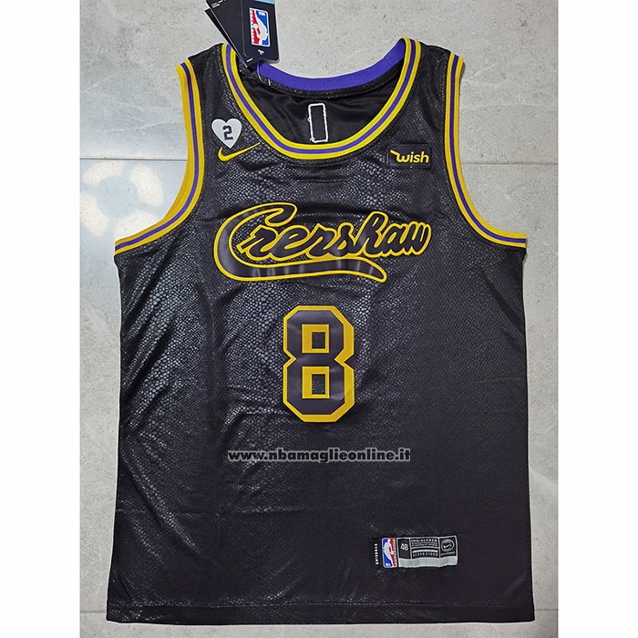 Maglia Los Angeles Lakers Kobe Bryant #8 Crenshaw Black Mamba Nero